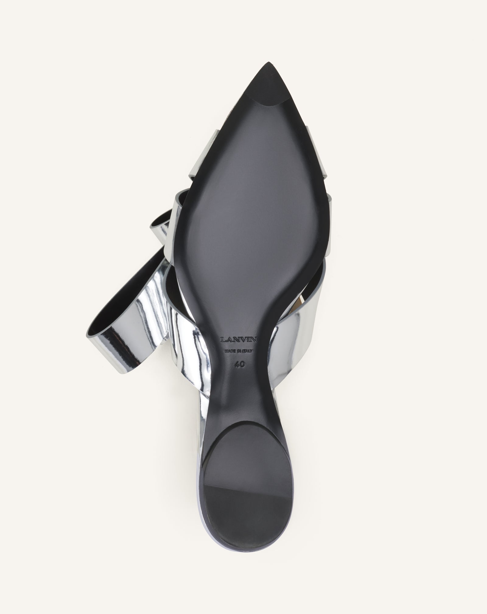 CADEAU FLAT MULE IN METALLIC LEATHER