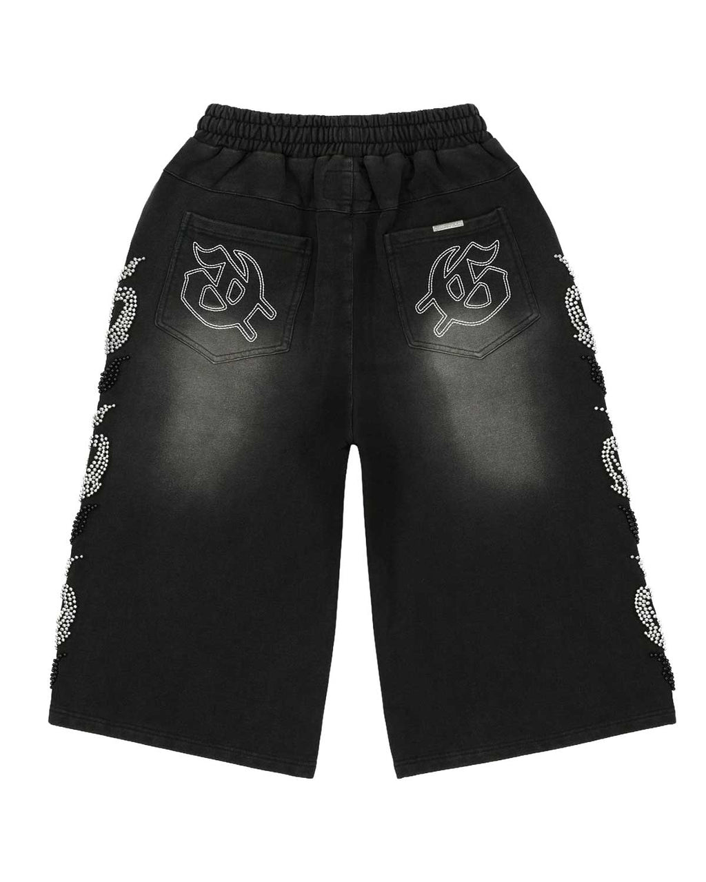 Godspeed OG Logo Noir Studded 3QTR Shorts Black