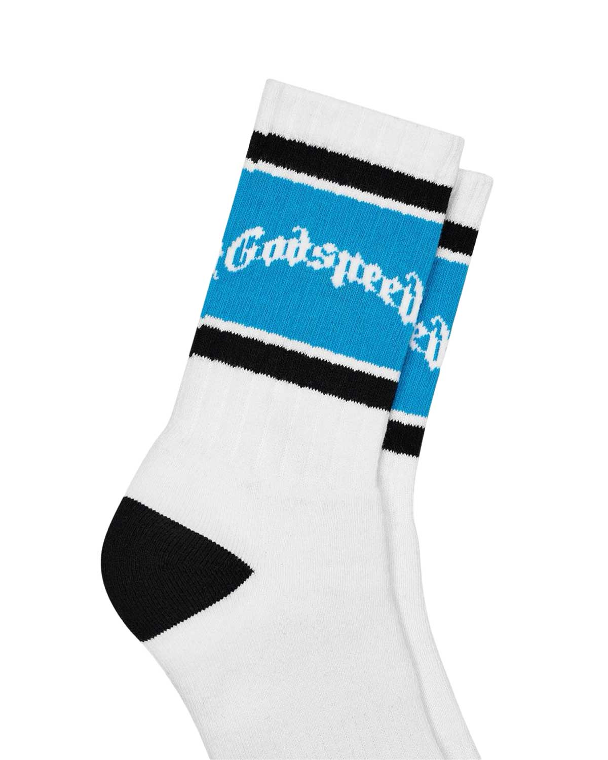 Godspeed OG Logo Striped Socks White/Baby Blue