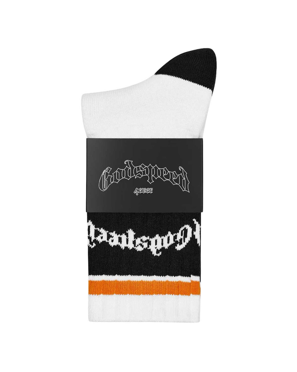 Godspeed OG Logo Striped Socks White/Orange