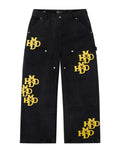 HMDD Yellow Patch Pants Black