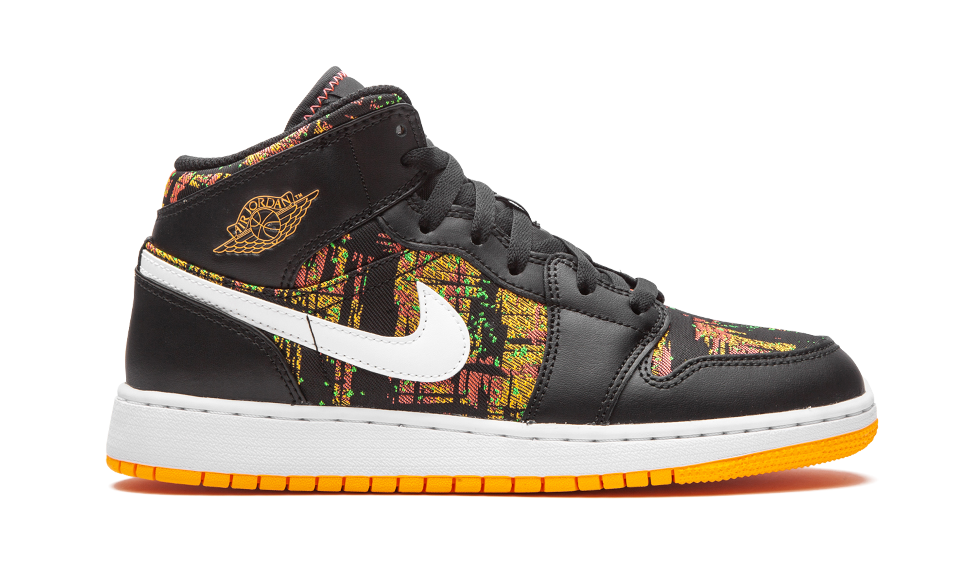 Air Jordan 1 Mid GS "Black / Laser Orange" 555112 003