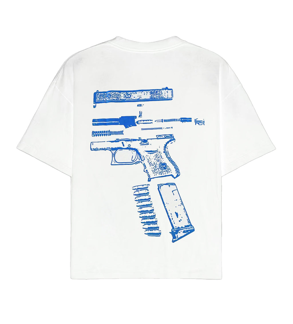 Kixkz Clothing In Glock We Trust Tee White/Blue