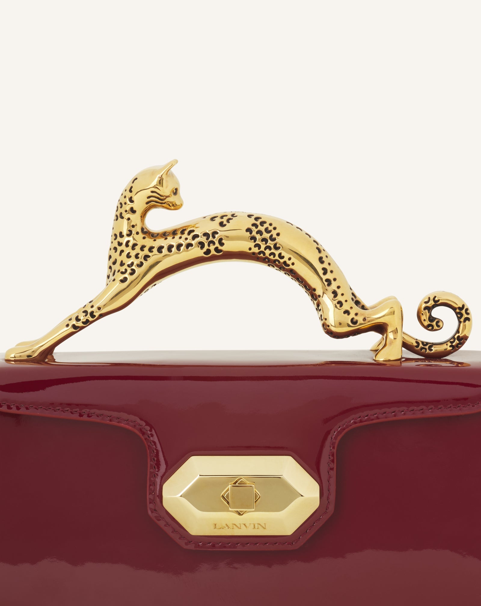 PENCIL CAT NANO BAG IN PATENT LEATHER