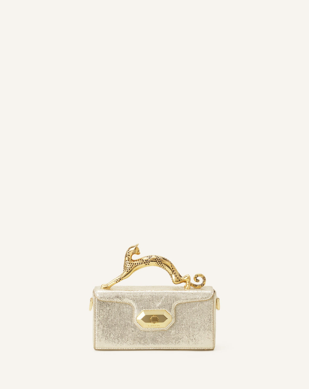 PENCIL CAT NANO BAG IN CRACKLED METALLIC LEATHER