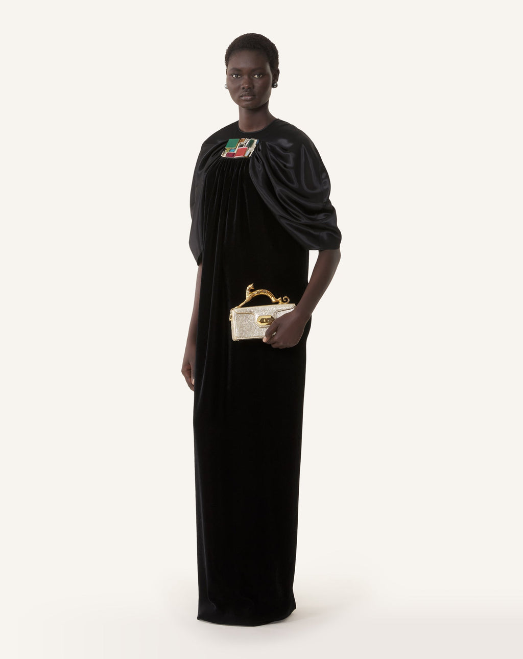 PENCIL CAT NANO BAG IN CRACKLED METALLIC LEATHER