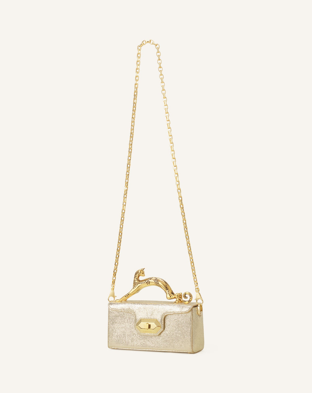 PENCIL CAT NANO BAG IN CRACKLED METALLIC LEATHER