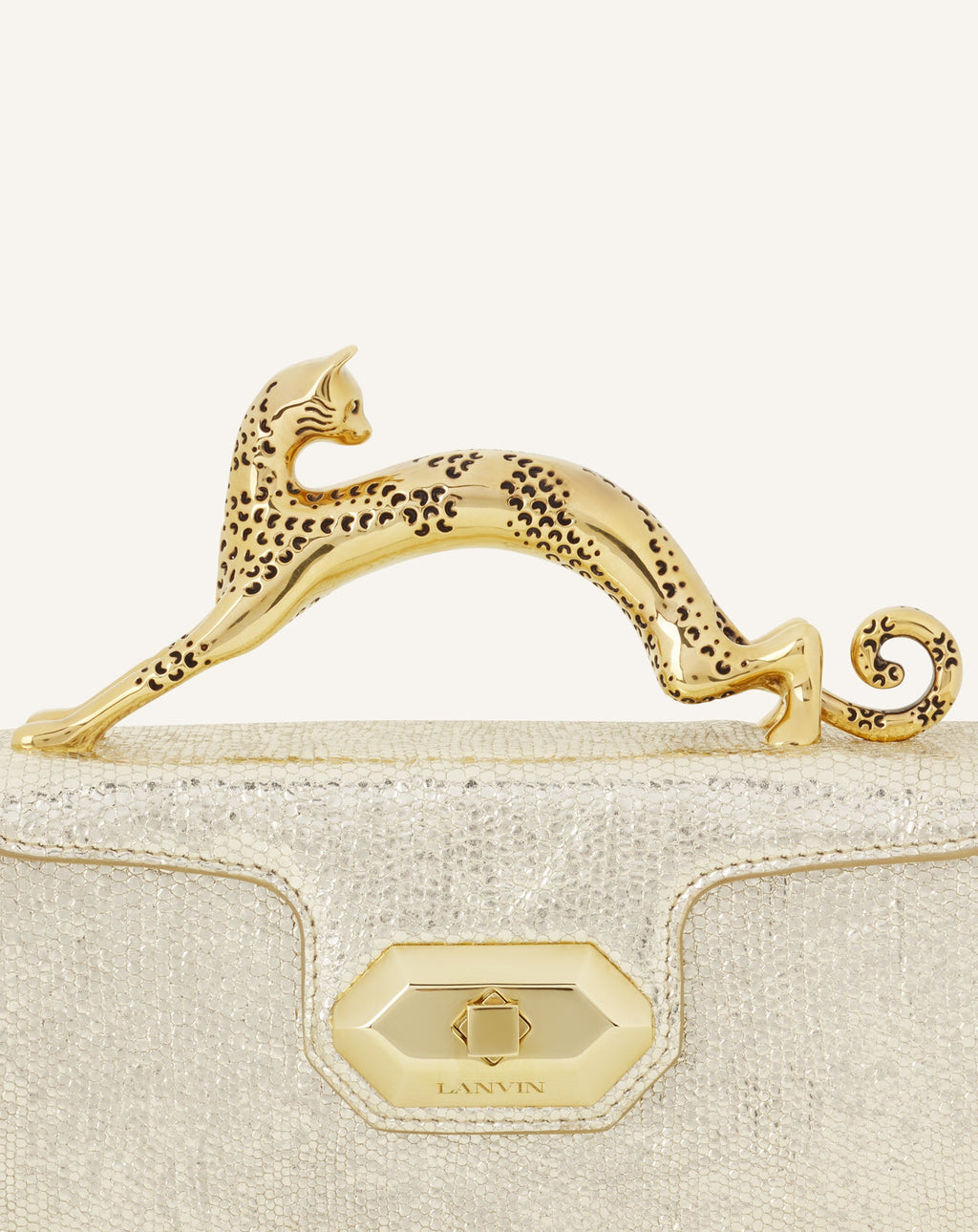 PENCIL CAT NANO BAG IN CRACKLED METALLIC LEATHER