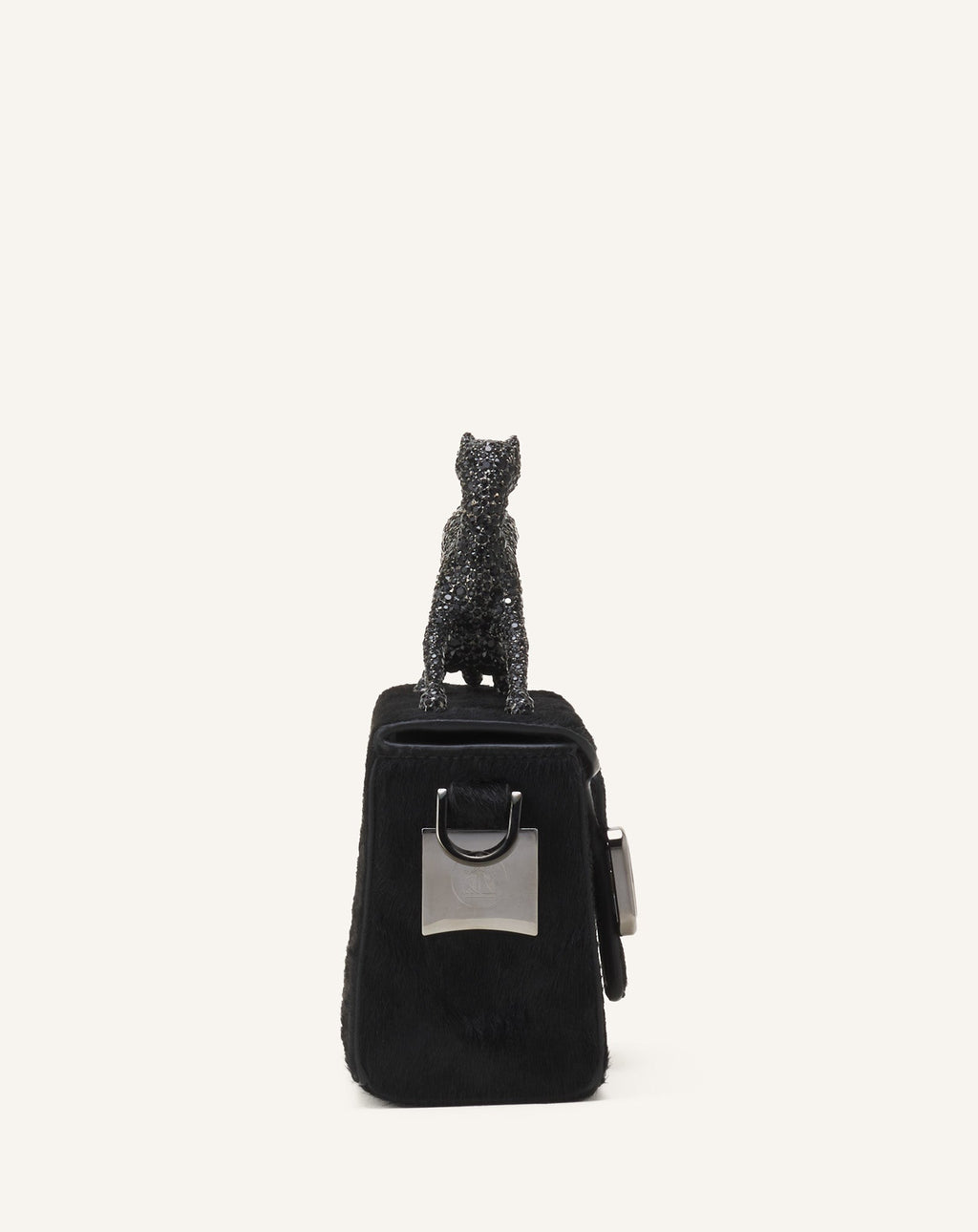 PENCIL CAT NANO BAG IN PONY EFFECT AND RHINESTONES