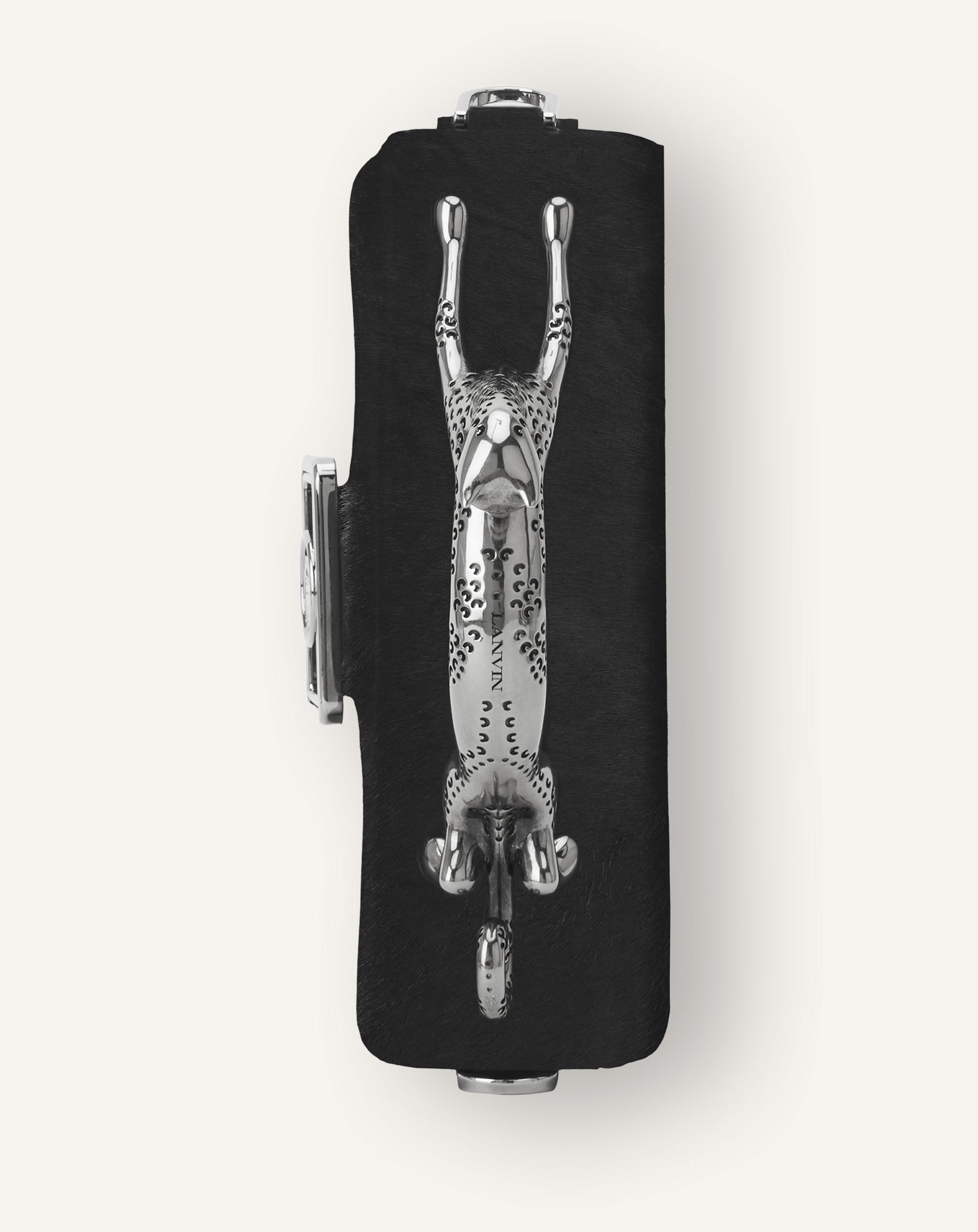PENCIL CAT NANO BAG IN PONY EFFECT AND RHINESTONES