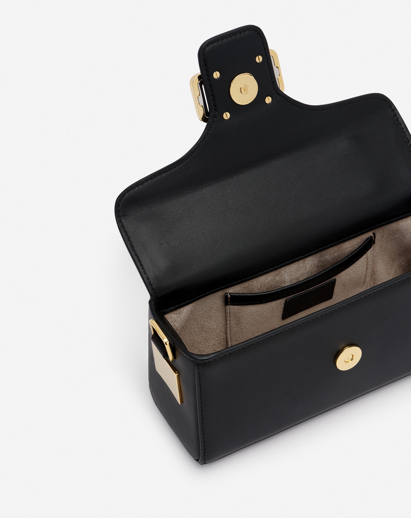 PENCIL CAT NANO BAG IN LEATHER AND RHINESTONES