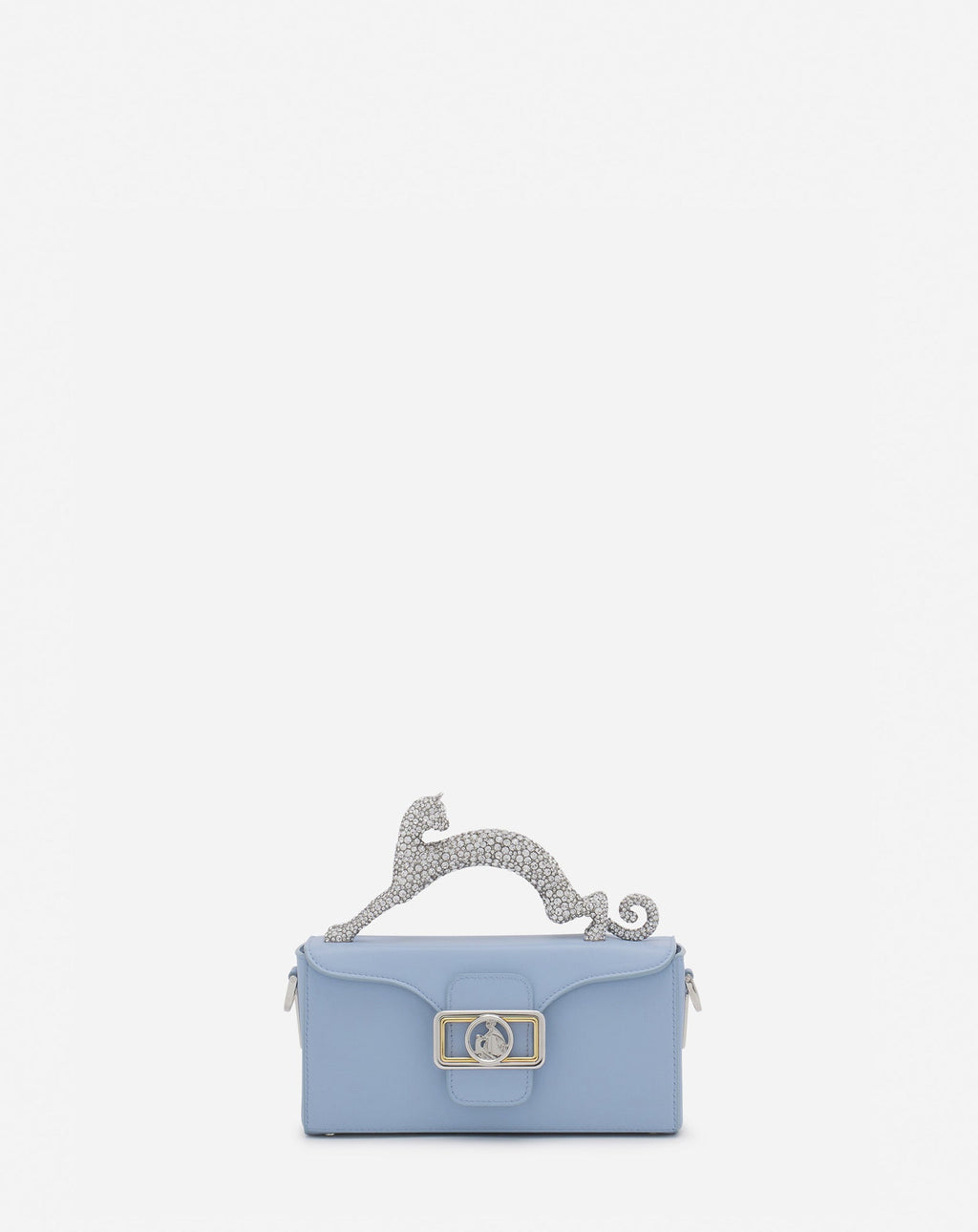PENCIL CAT NANO BAG IN LEATHER AND RHINESTONES