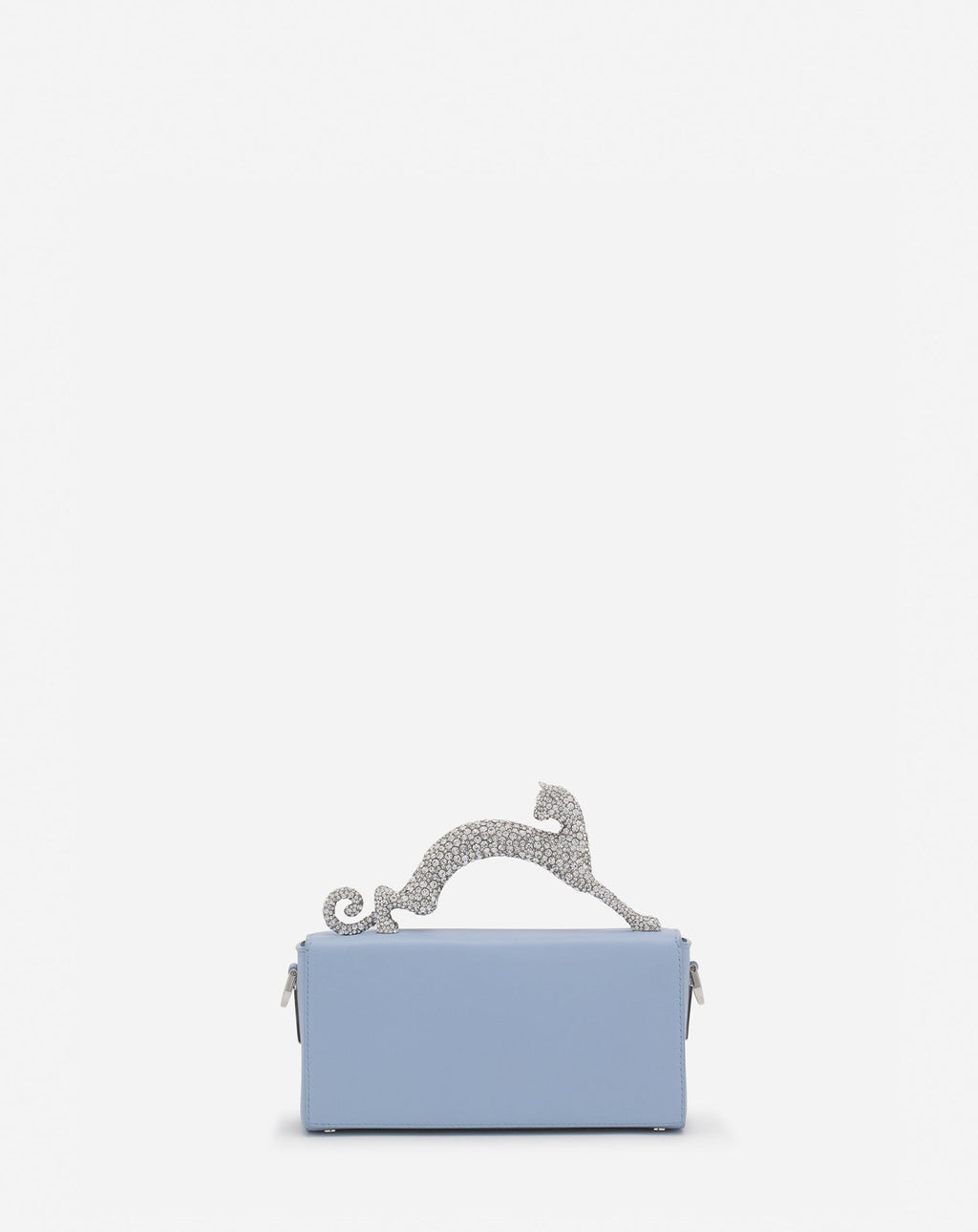 PENCIL CAT NANO BAG IN LEATHER AND RHINESTONES