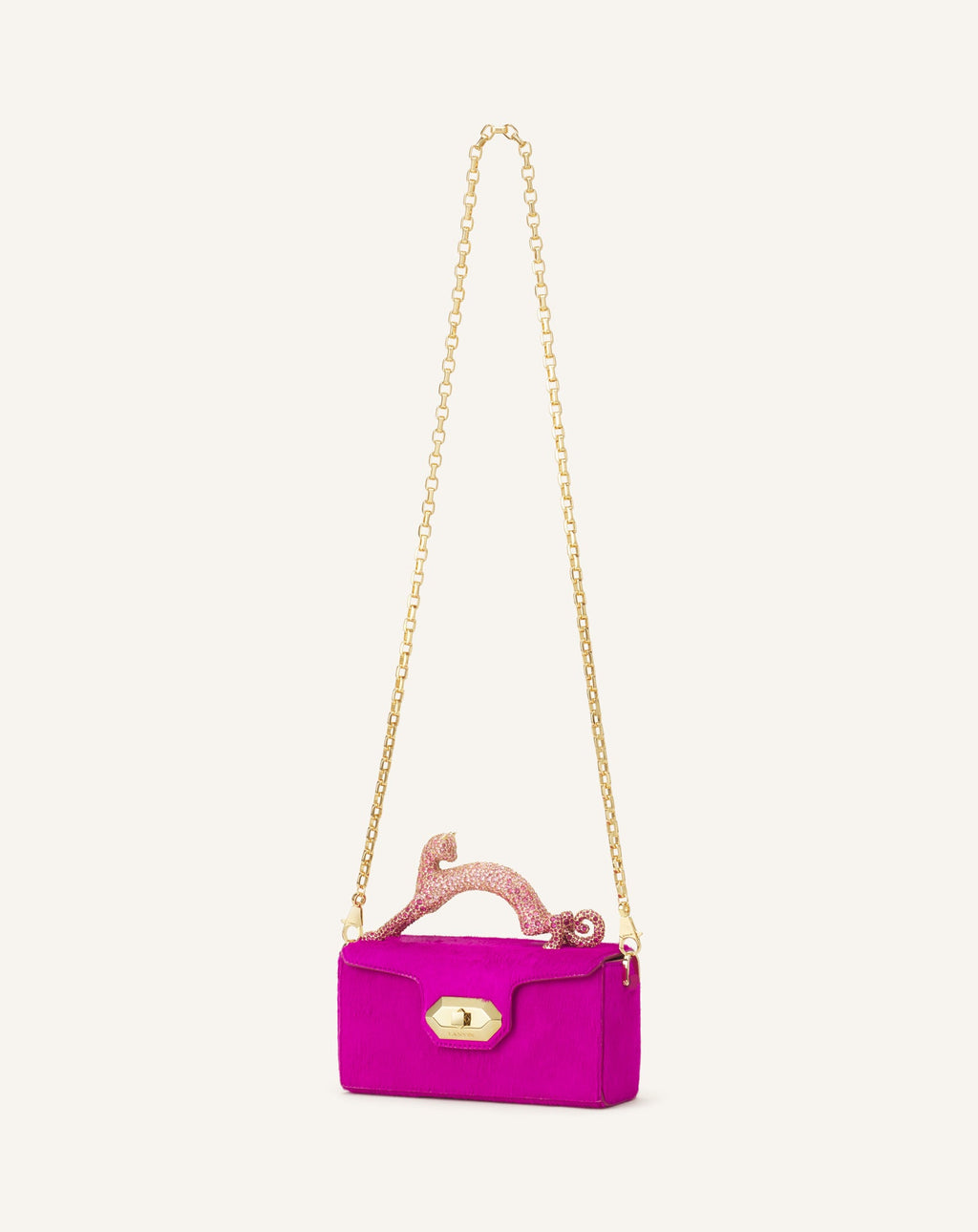 PENCIL CAT NANO BAG IN PONY AND RHINESTONES