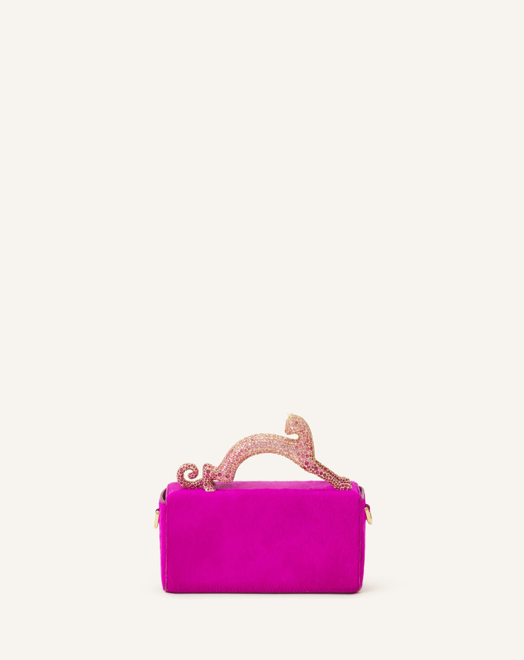 PENCIL CAT NANO BAG IN PONY AND RHINESTONES
