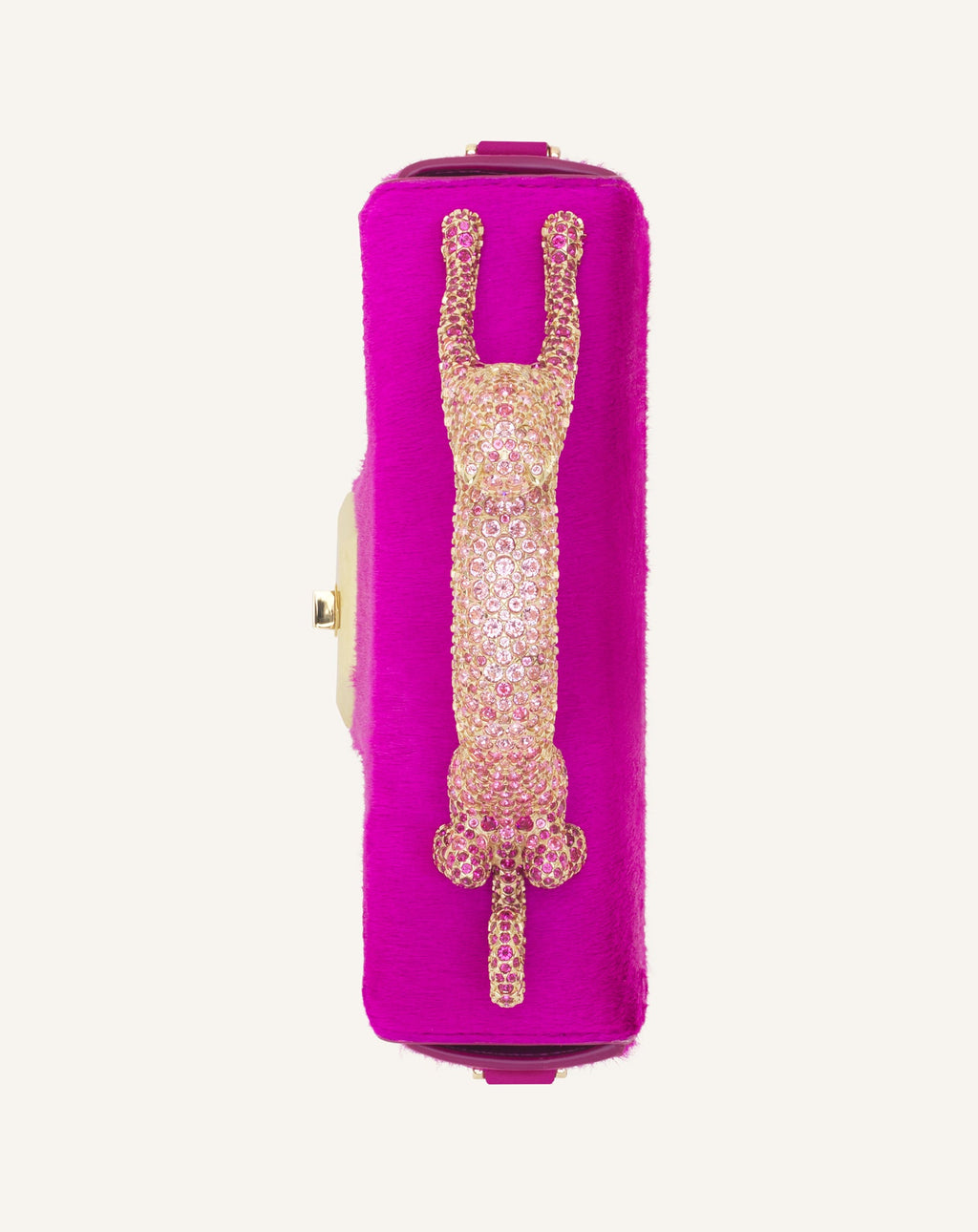 PENCIL CAT NANO BAG IN PONY AND RHINESTONES