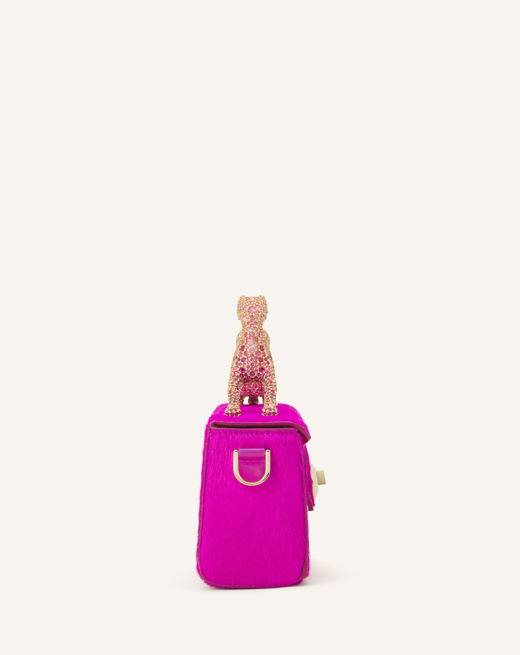 PENCIL CAT NANO BAG IN PONY AND RHINESTONES