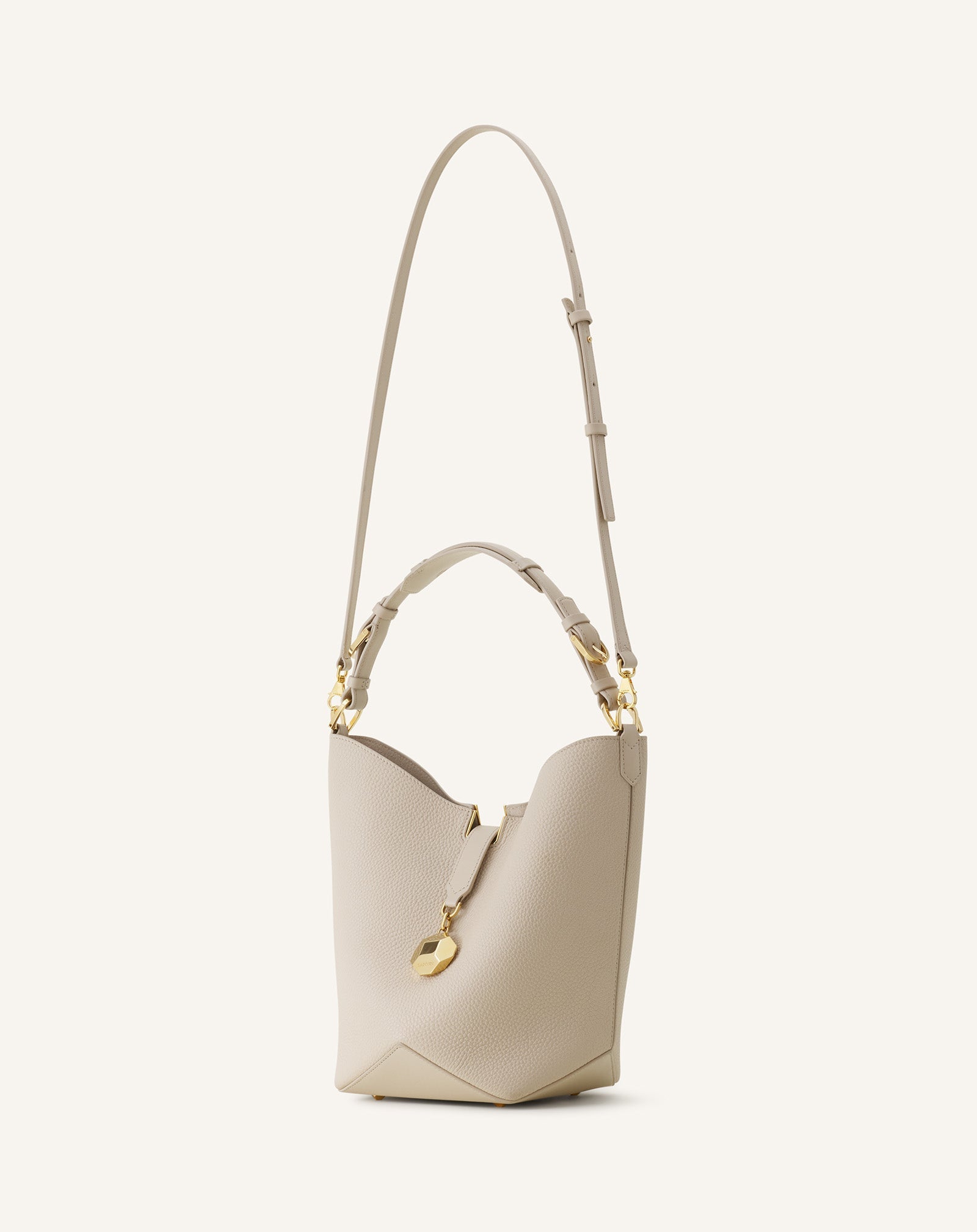 CATCH BY LANVIN BUCKET BAG IN GRAINED LEATHER