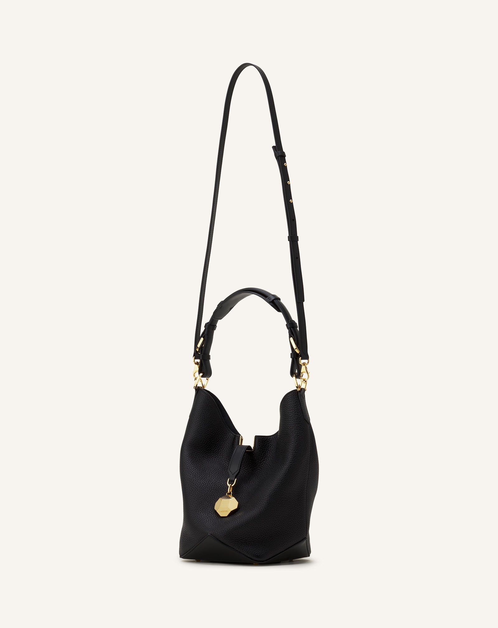 CATCH BY LANVIN BUCKET BAG IN GRAINED LEATHER
