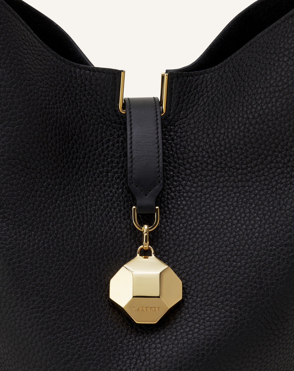 CATCH BY LANVIN BUCKET BAG IN GRAINED LEATHER