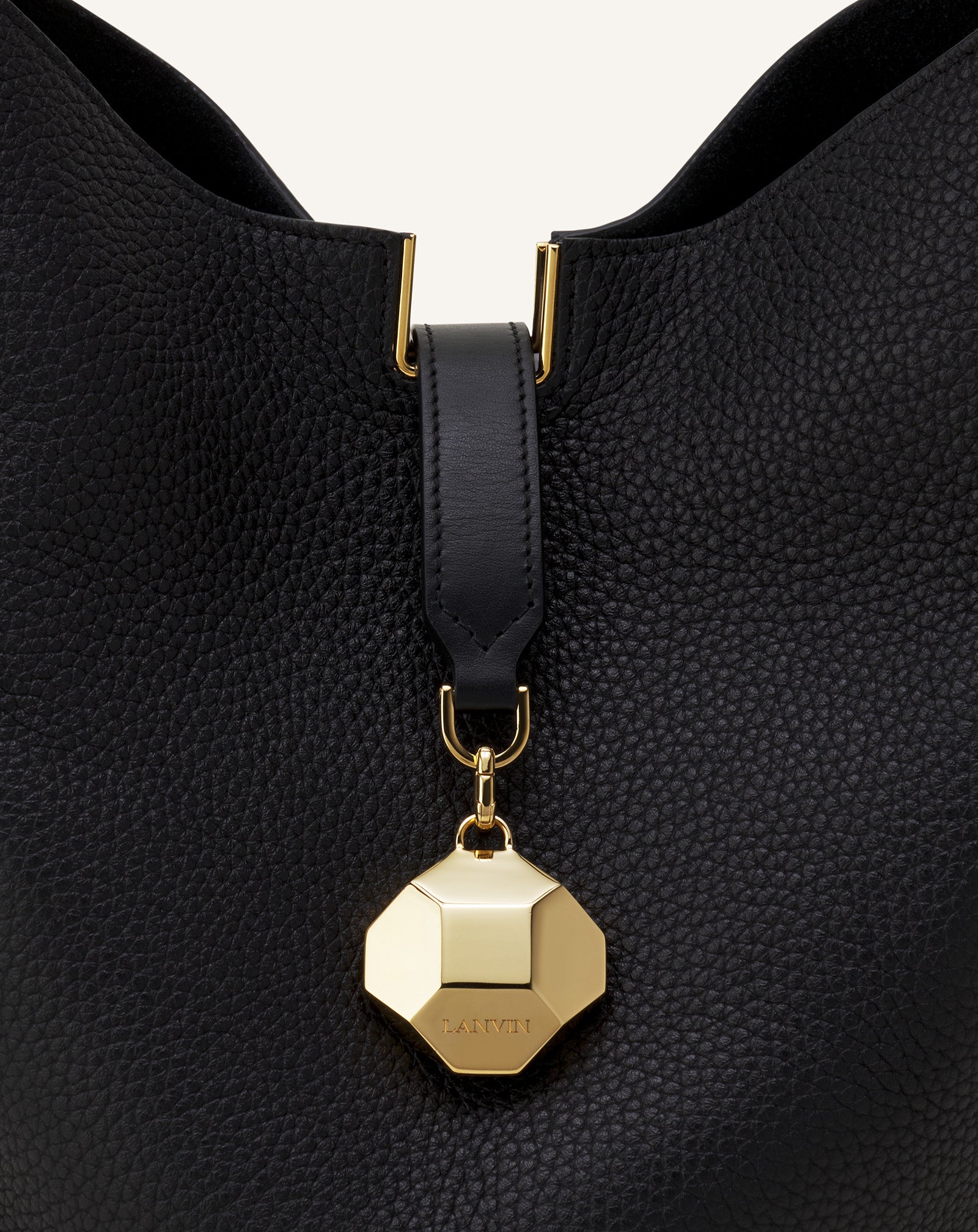 CATCH BY LANVIN BUCKET BAG IN GRAINED LEATHER
