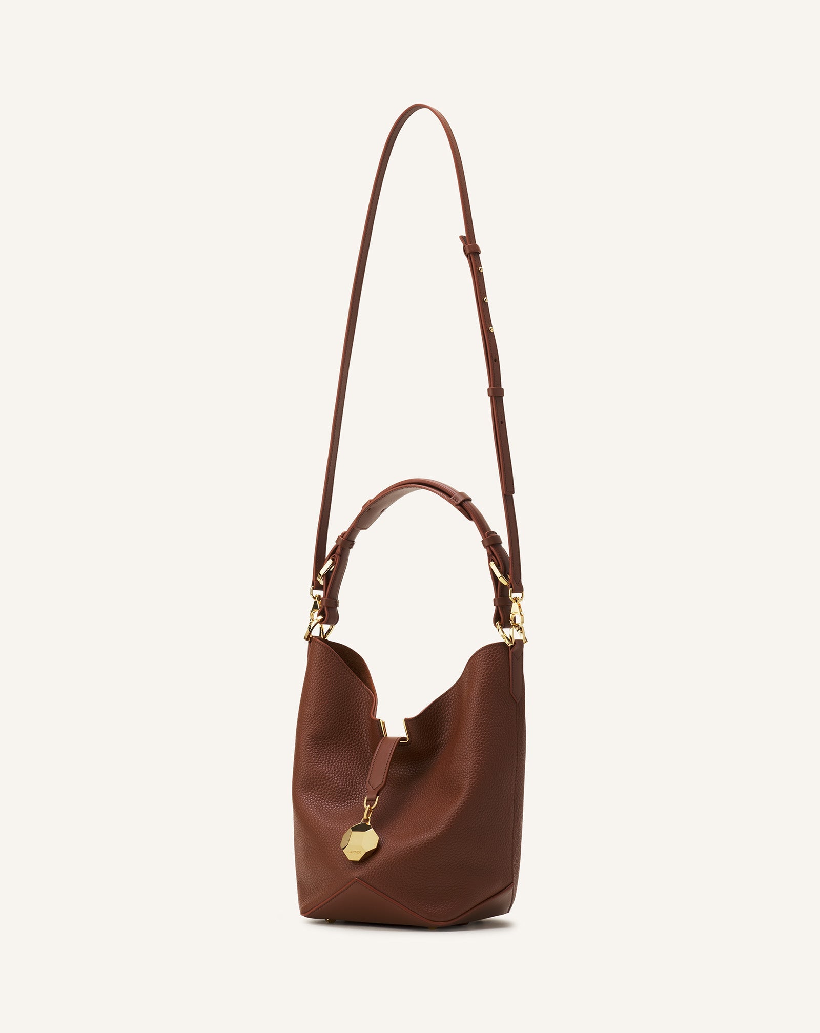 CATCH BY LANVIN BUCKET BAG IN GRAINED LEATHER