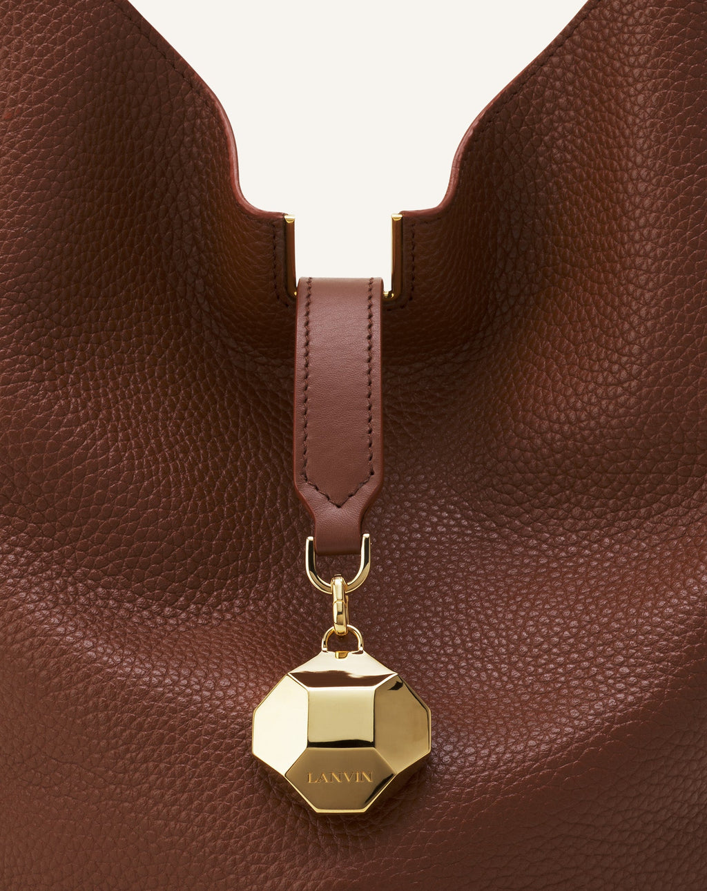 CATCH BY LANVIN BUCKET BAG IN GRAINED LEATHER