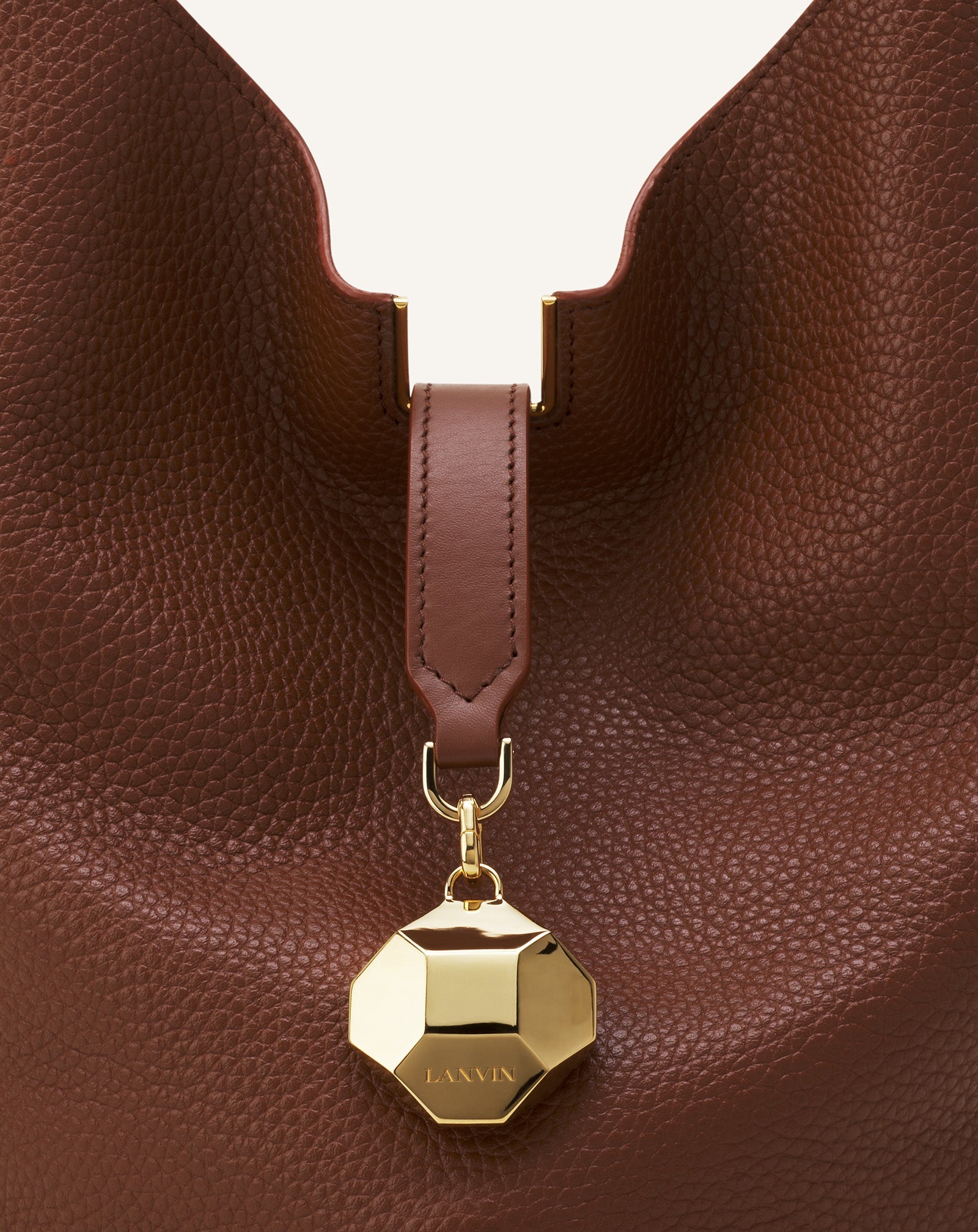 CATCH BY LANVIN BUCKET BAG IN GRAINED LEATHER