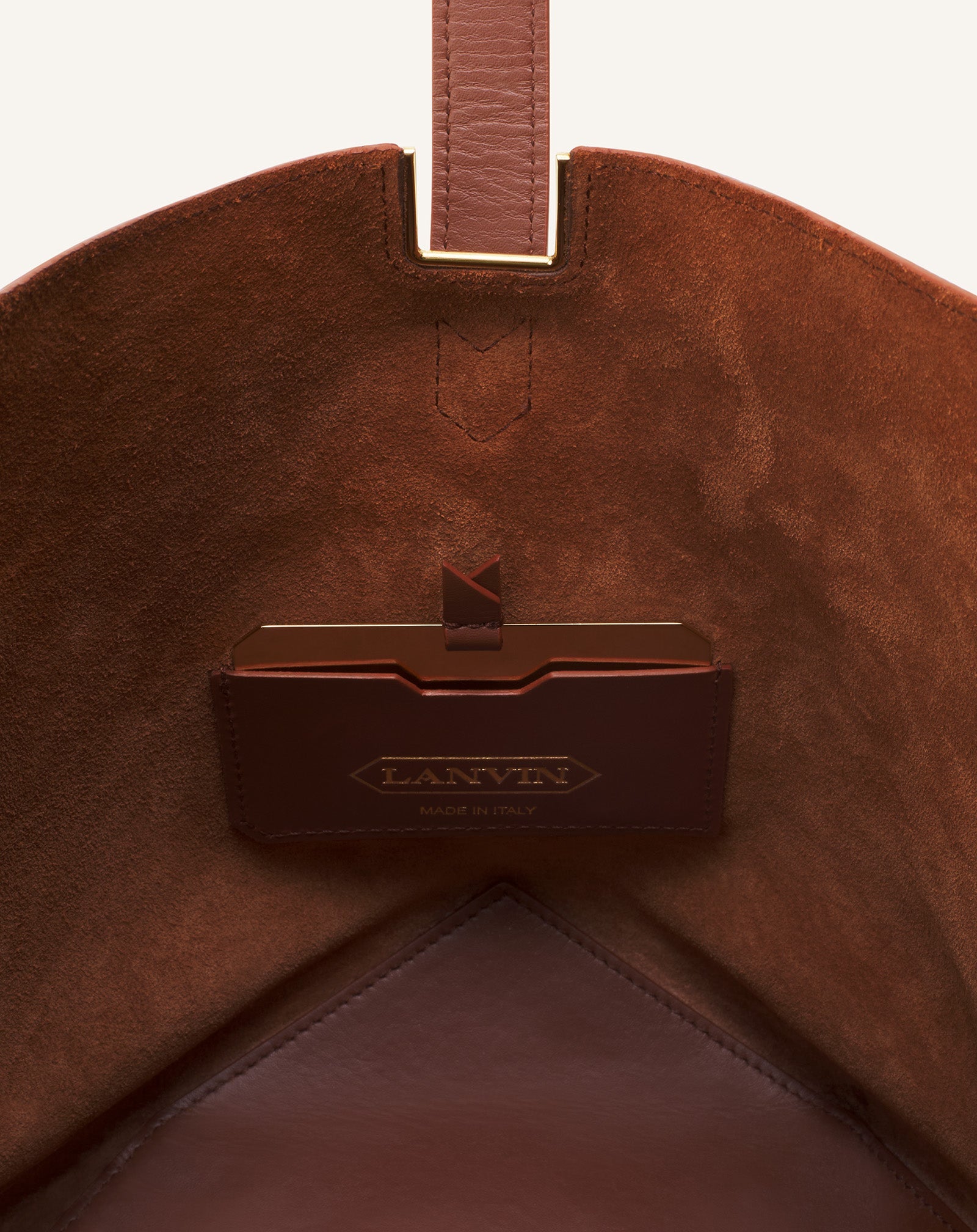 CATCH BY LANVIN BUCKET BAG IN GRAINED LEATHER