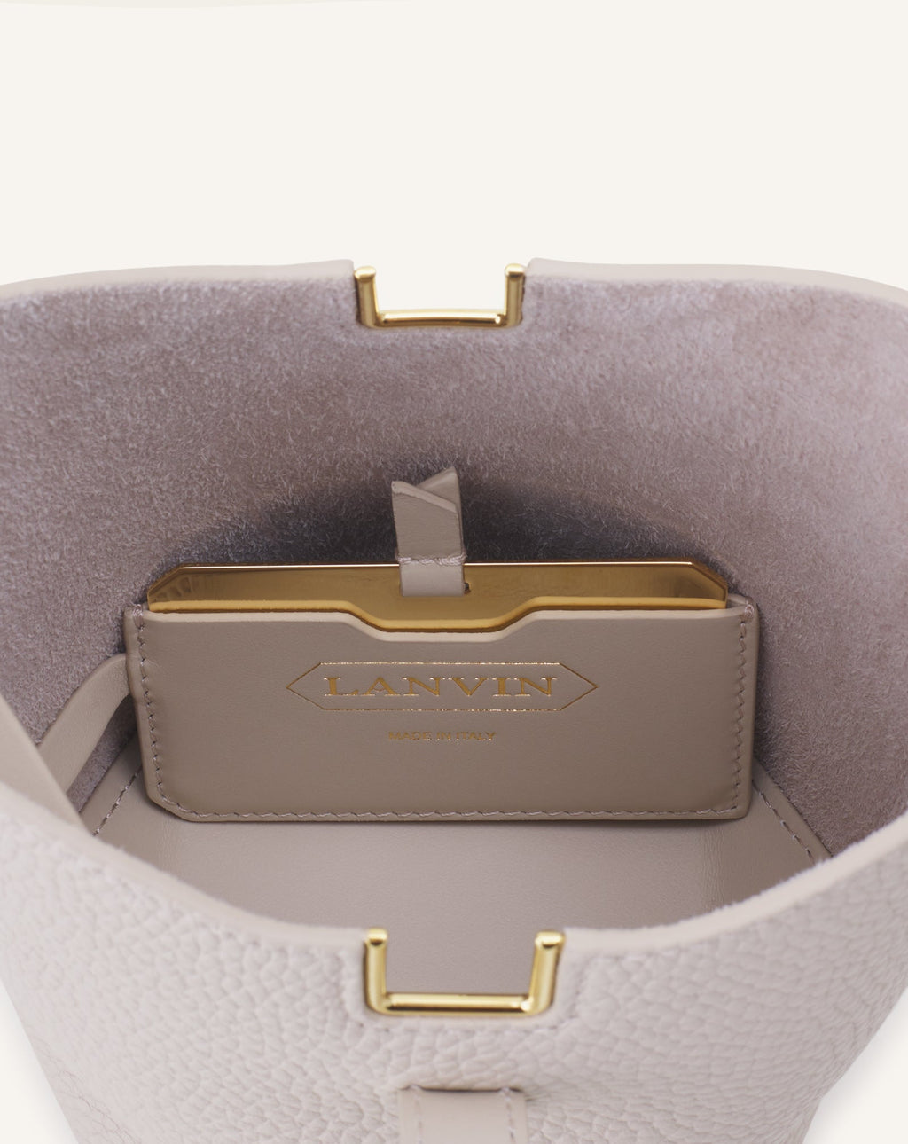 CATCH BY LANVIN NANO BUCKET BAG IN LEATHER