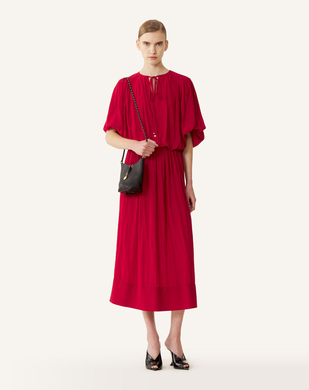 CATCH BY LANVIN NANO BUCKET BAG IN LEATHER