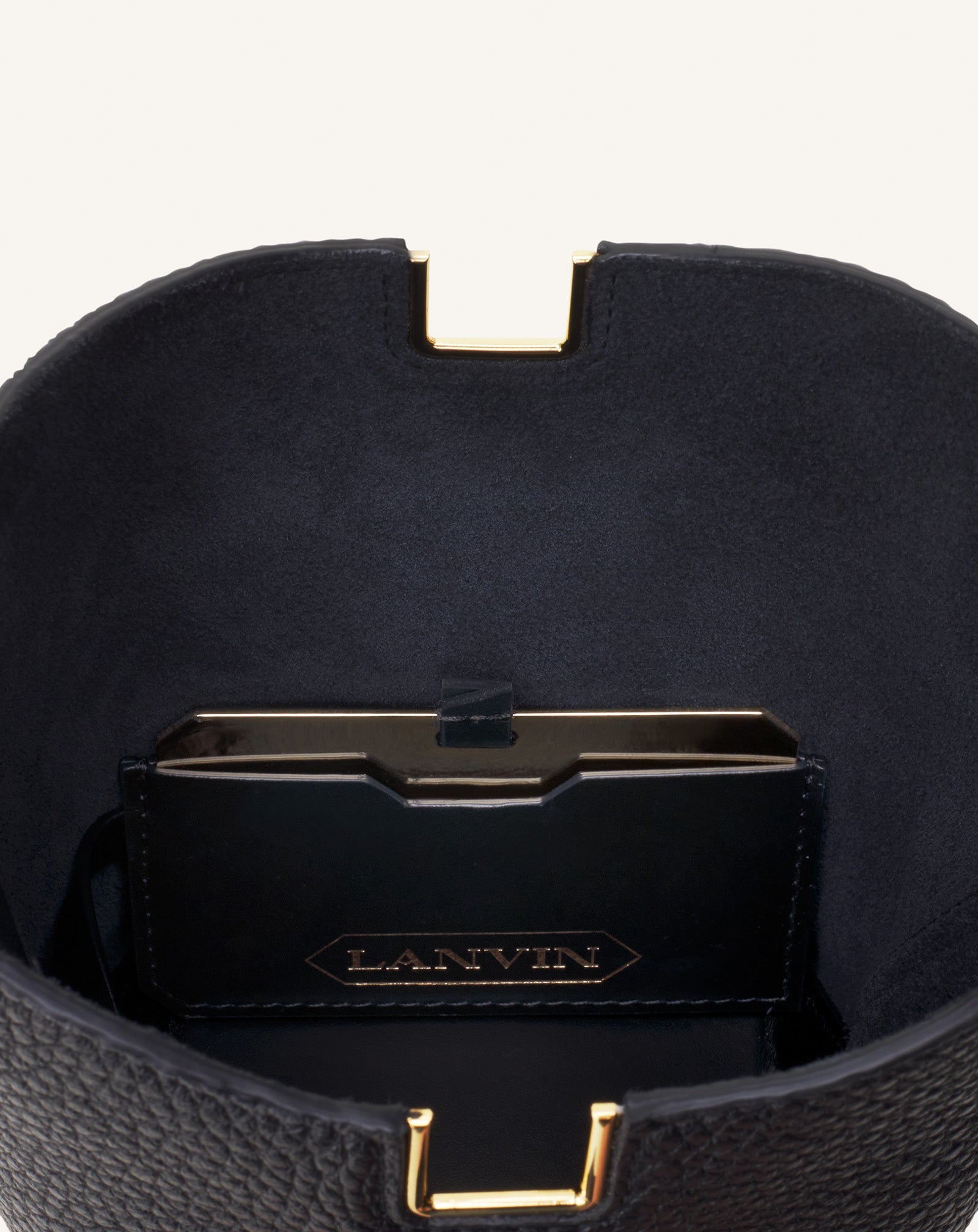 CATCH BY LANVIN NANO BUCKET BAG IN LEATHER