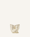 CATCH BY LANVIN NANO BUCKET BAG IN METALLIC LEATHER