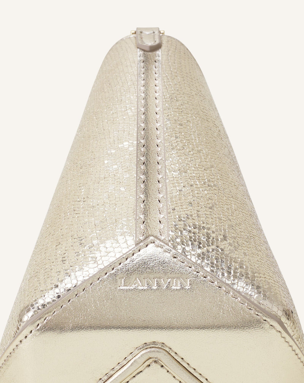CATCH BY LANVIN NANO BUCKET BAG IN METALLIC LEATHER