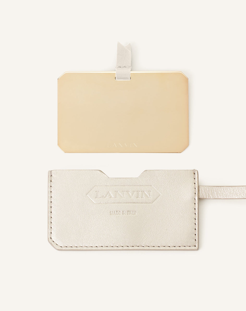 CATCH BY LANVIN NANO BUCKET BAG IN METALLIC LEATHER
