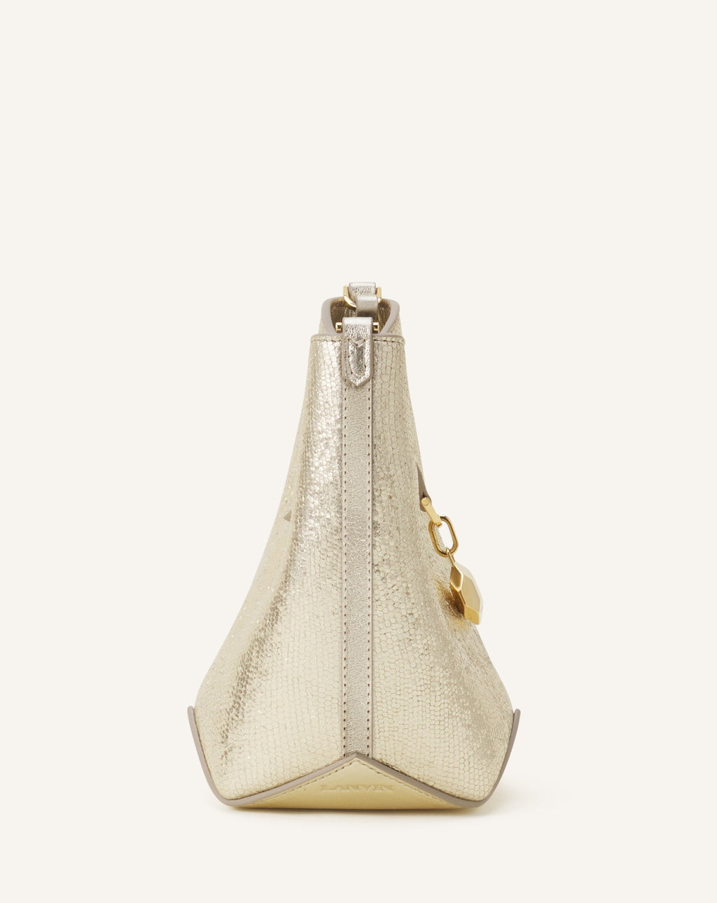 CATCH BY LANVIN NANO BUCKET BAG IN METALLIC LEATHER