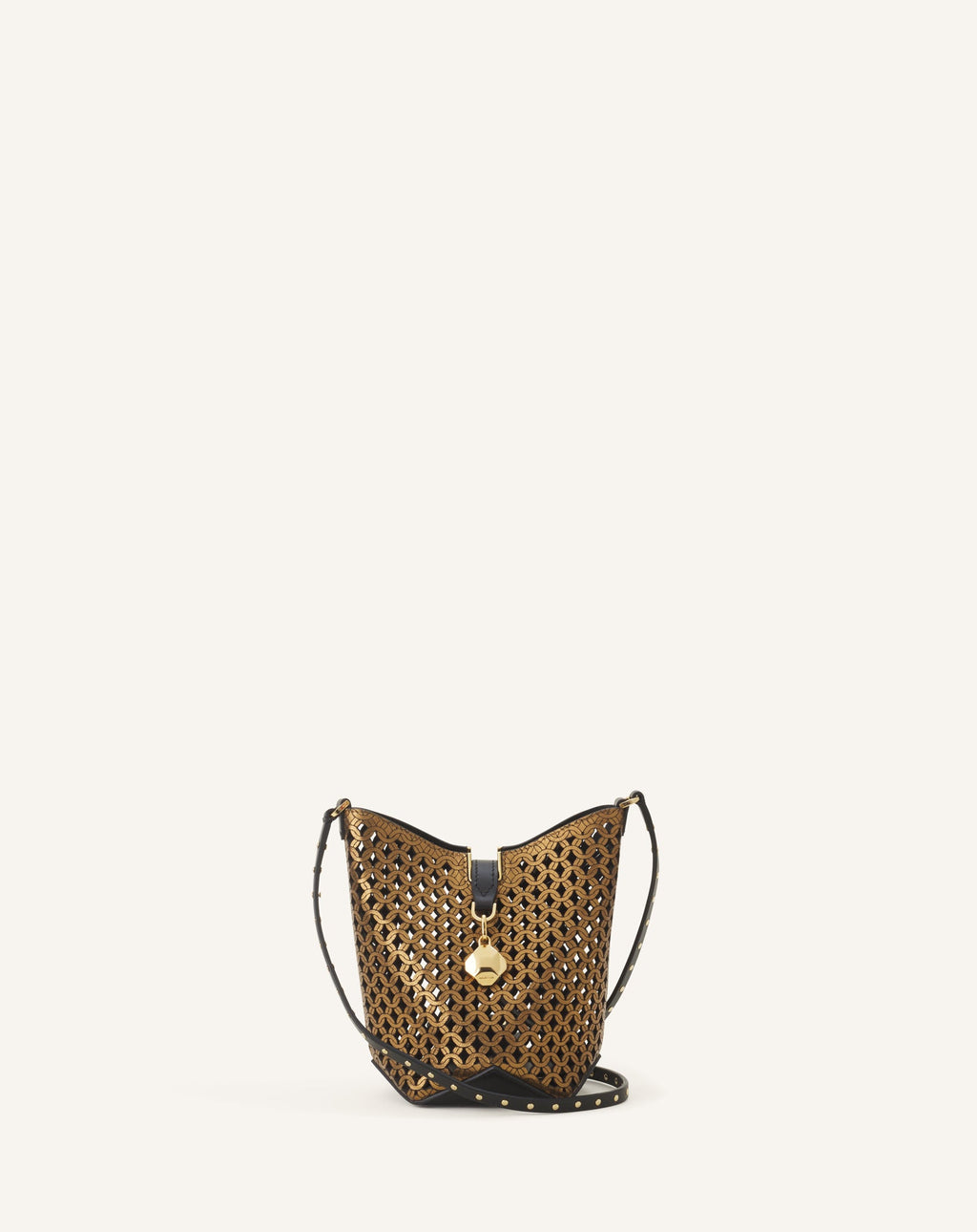 CATCH BY LANVIN NANO BUCKET BAG IN SHINY LEATHER