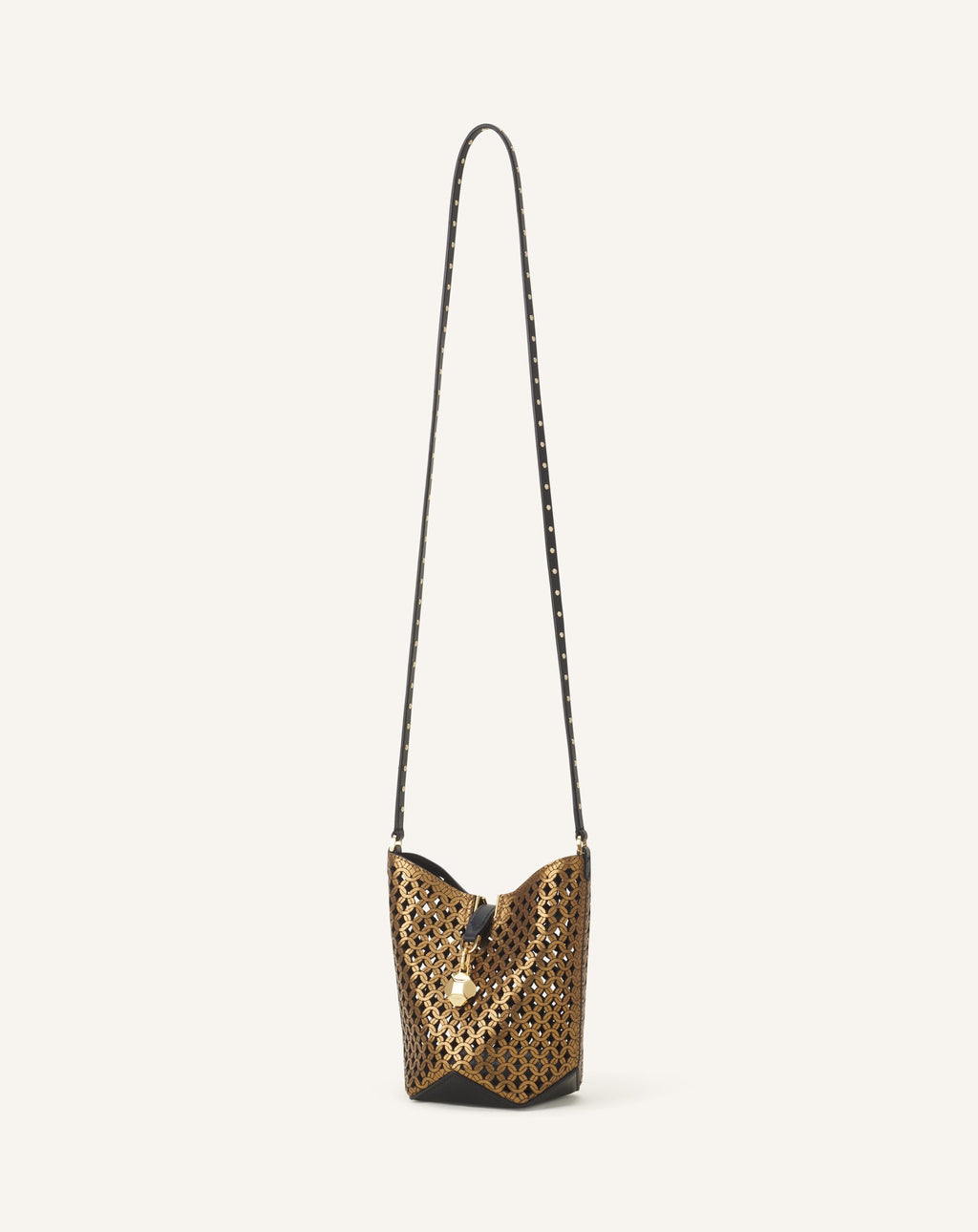 CATCH BY LANVIN NANO BUCKET BAG IN SHINY LEATHER
