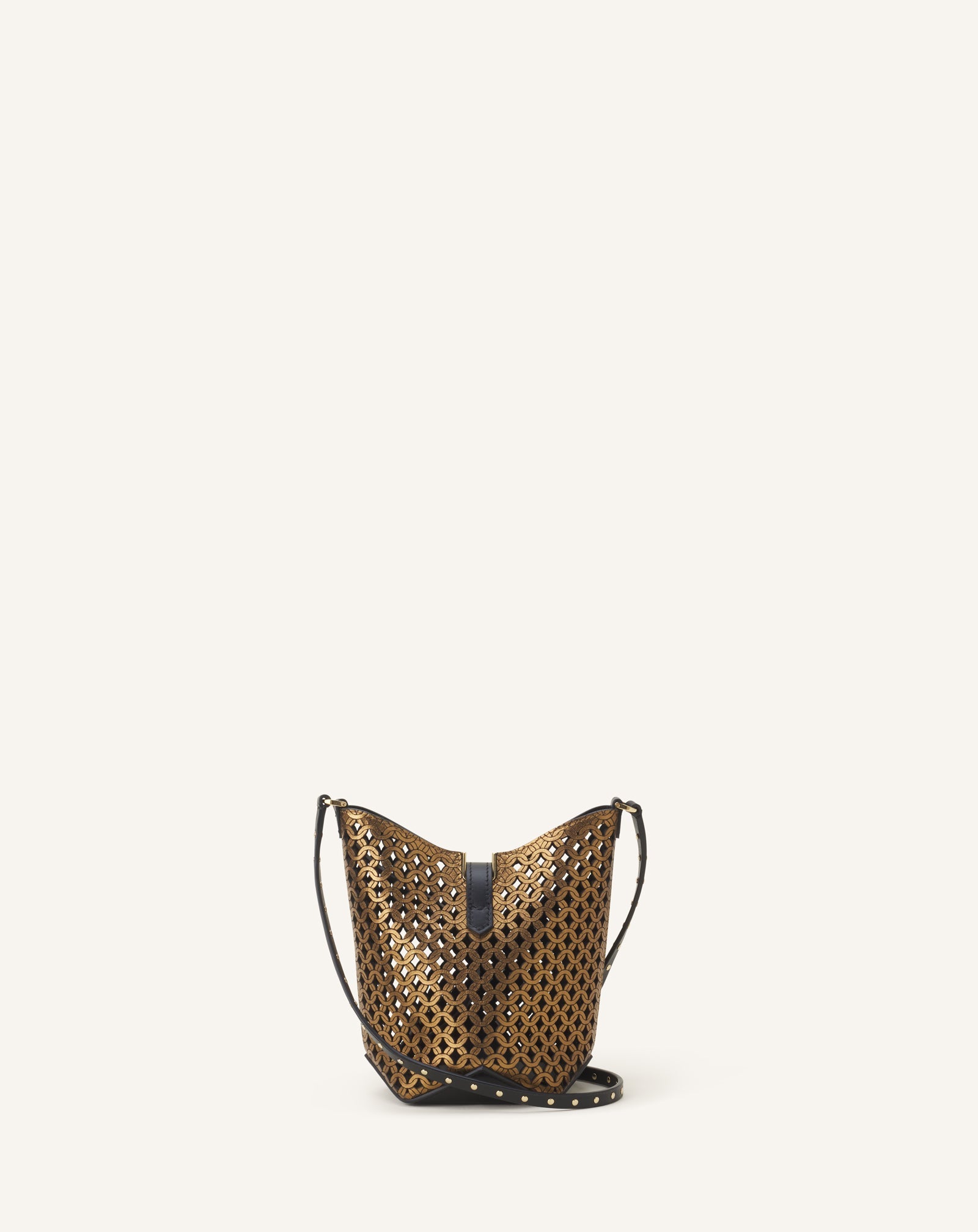 CATCH BY LANVIN NANO BUCKET BAG IN SHINY LEATHER