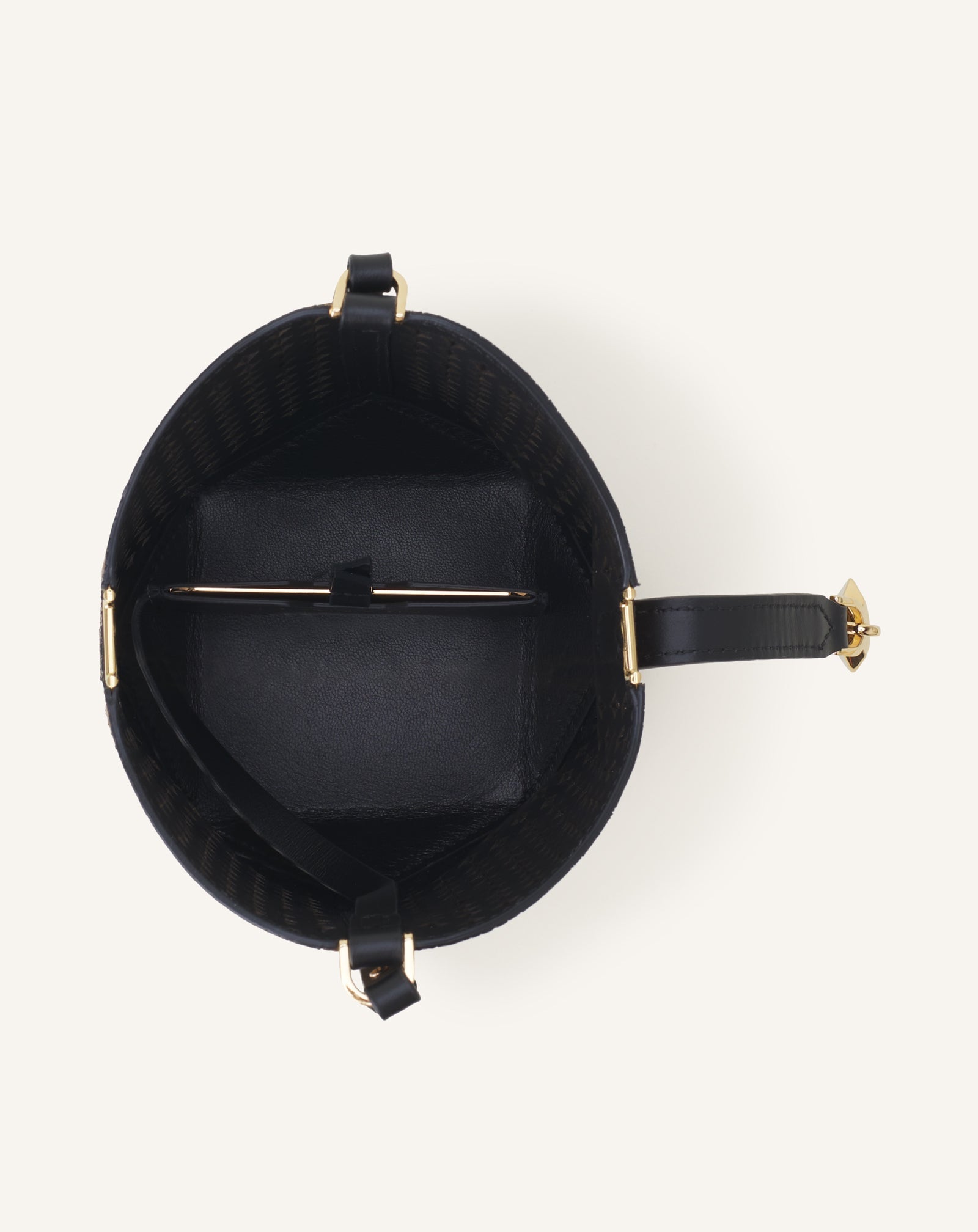 CATCH BY LANVIN NANO BUCKET BAG IN SHINY LEATHER