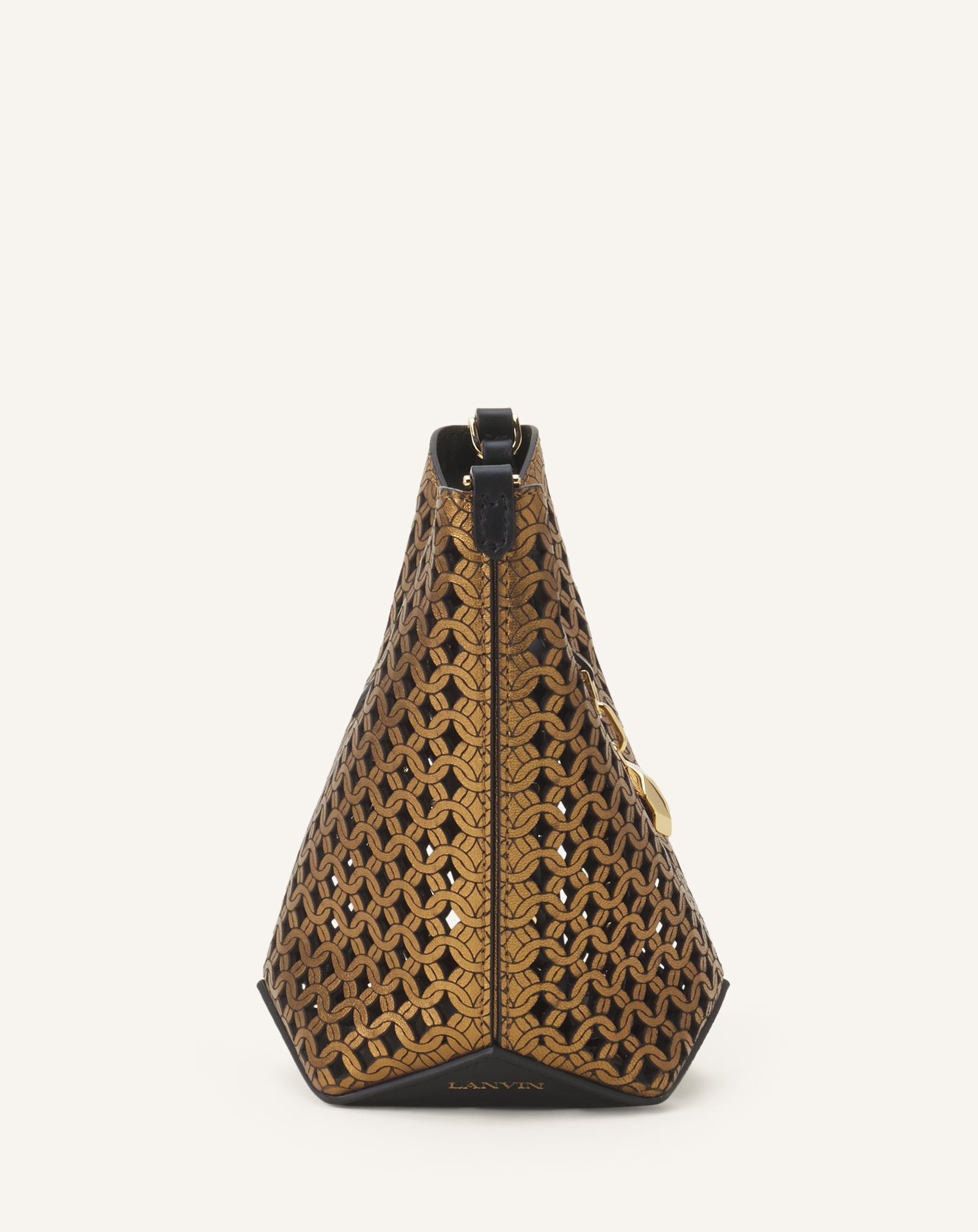 CATCH BY LANVIN NANO BUCKET BAG IN SHINY LEATHER