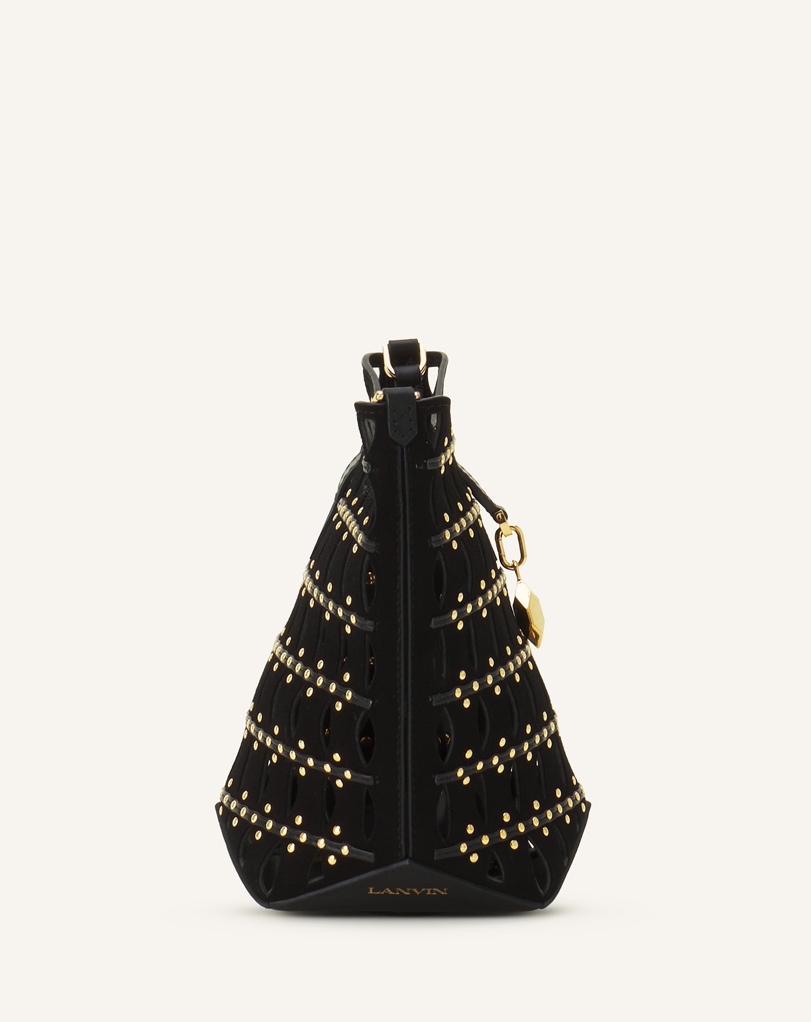 CATCH BY LANVIN NANO BUCKET BAG IN SUEDE