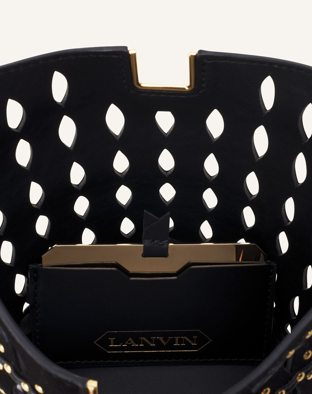 CATCH BY LANVIN NANO BUCKET BAG IN SUEDE