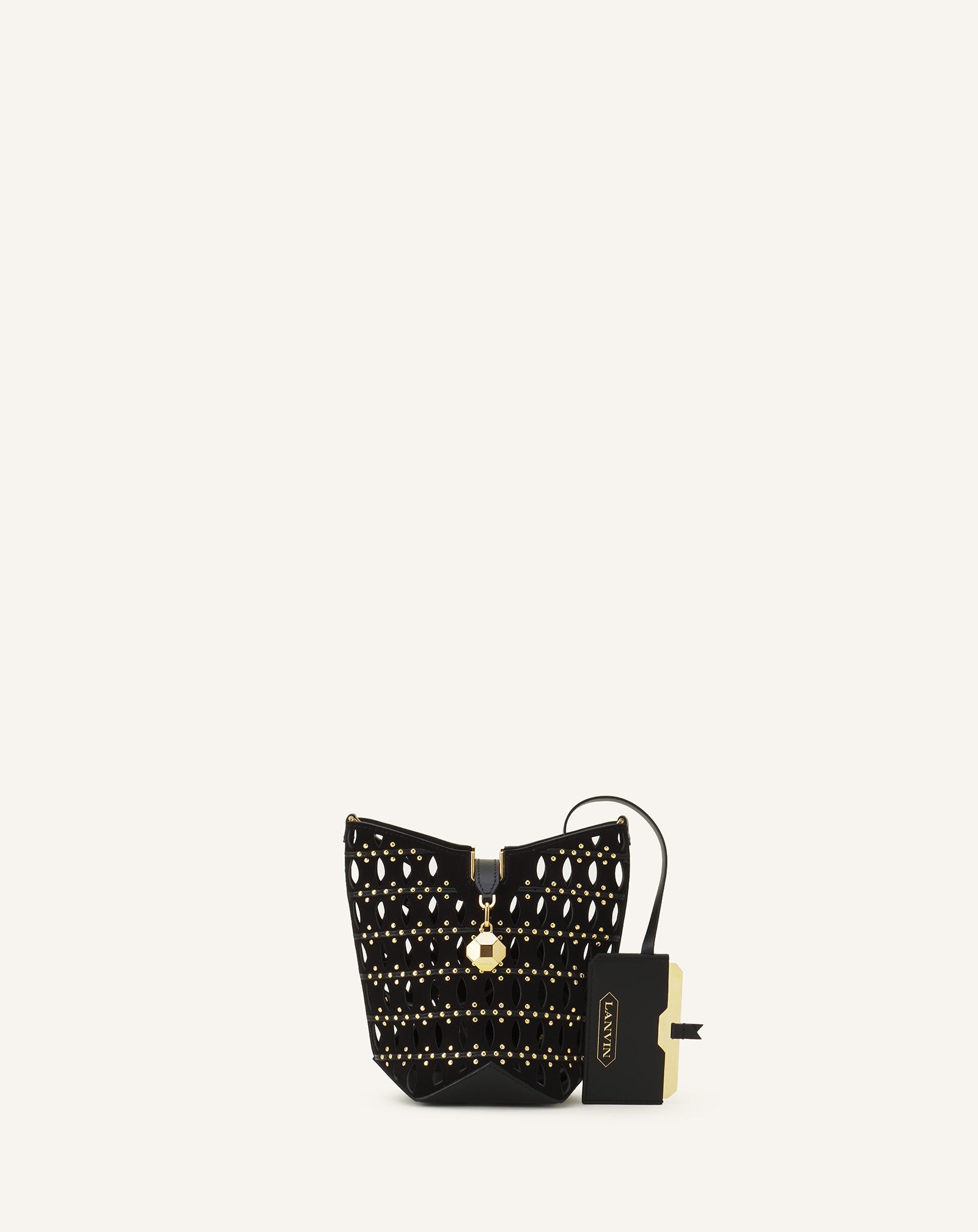 CATCH BY LANVIN NANO BUCKET BAG IN SUEDE