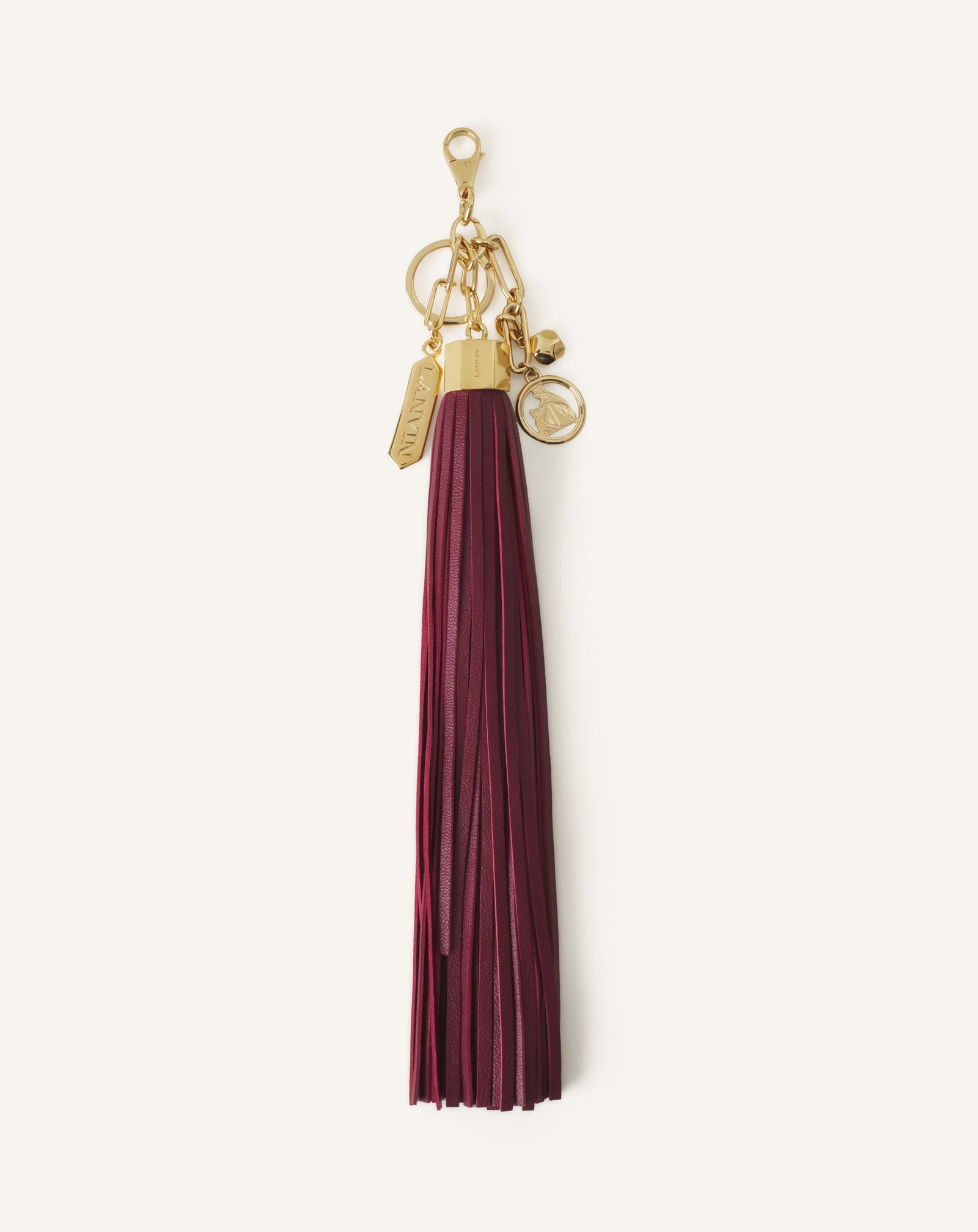 LARGE LEATHER POMPOM BAG CHARM