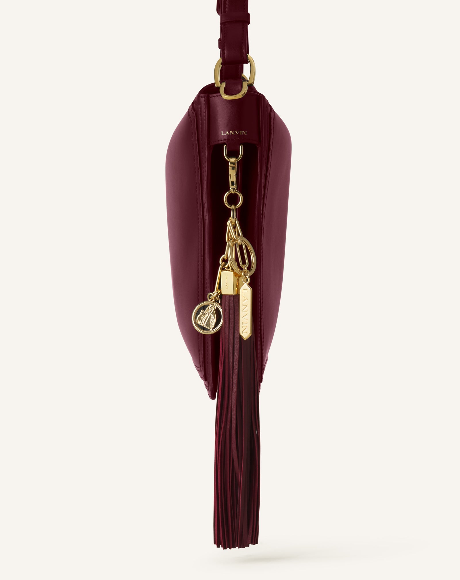 LARGE LEATHER POMPOM BAG CHARM
