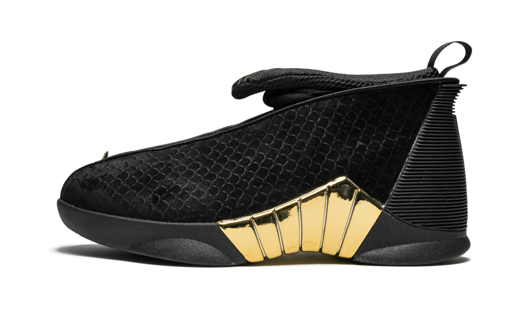 Air Jordan 15 Retro DB GS "BLACK WHITE - METALLIC GOLD" BV7110 017