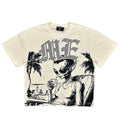 Mixed Emotion Beach Rhinestone Tee Cream
