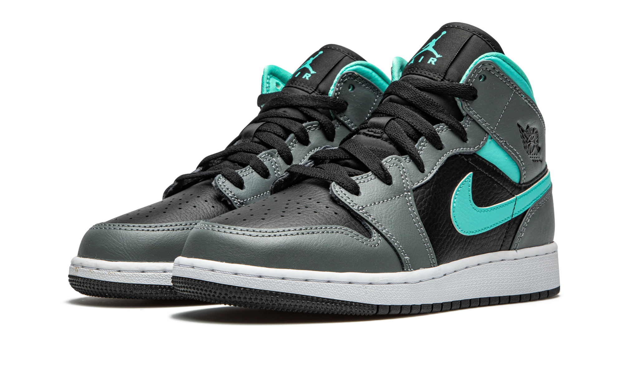 Air Jordan 1 Mid GS "Grey / Aqua" 554725 063