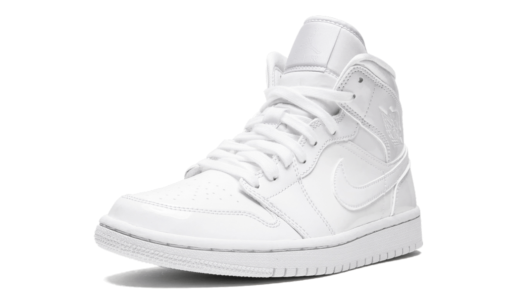 AIR JORDAN 1 MID WMNS "Triple White Patent Leather" BQ6472 111